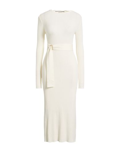 Akep Woman Midi Dress Ivory Size 8 Viscose, Polyamide, Elastic Fibres In White