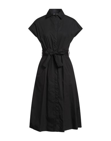 Liu •jo Woman Midi Dress Black Size 6 Cotton In Black