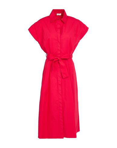 Liu •jo Woman Midi Dress Red Size 8 Cotton In Red