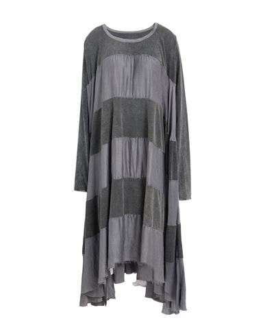 Uma Wang Woman Maxi Dress Gunmetal Size S Cotton, Elastane, Silk In Gray