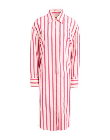 Drumohr Woman Midi Dress Fuchsia Size 8 Cotton, Linen In Pink