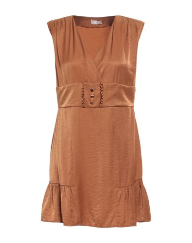 Liu •jo Woman Mini dress Tomato red Size 4 Silk, Viscose