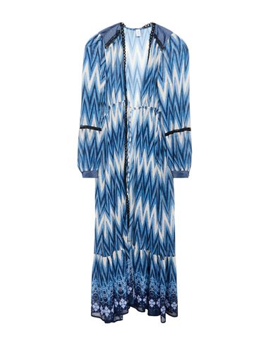 Liu •jo Woman Maxi Dress Blue Size 8 Polyester, Metallic Fiber, Viscose In Blue