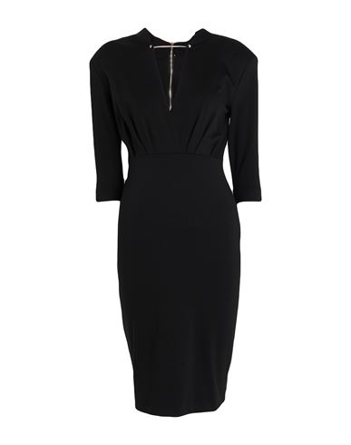 Liu •jo Woman Midi Dress Black Size 4 Viscose, Polyamide, Elastane In Black