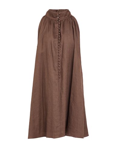 Sage And Ivy Woman Mini Dress Brown Size 6 Linen In Brown