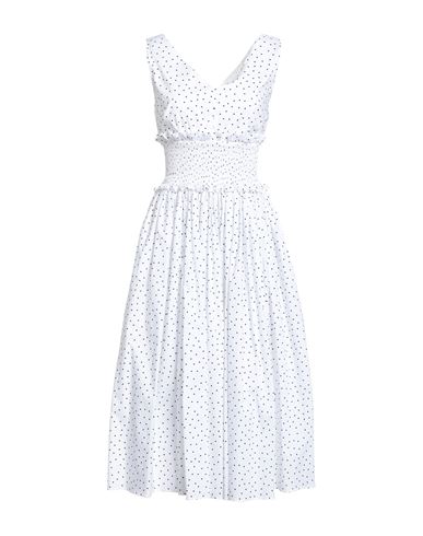 Dolce & Gabbana Woman Midi Dress White Size 8 Cotton, Elastane In White