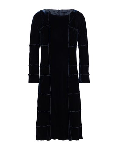 Aspesi Woman Midi Dress Midnight Blue Size 12 Viscose, Silk In Animal Print