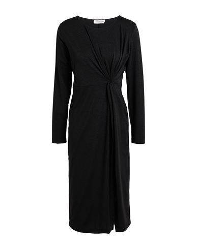 Sandro Ferrone Woman Midi Dress Black Size L Polyester, Viscose, Polyamide, Elastane In Black