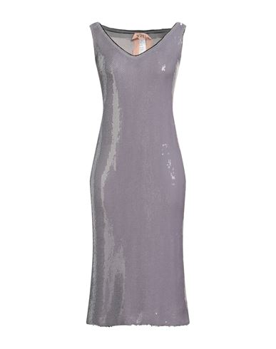 N°21 Woman Midi Dress Grey Size 8 Polyester, Elastane In Gray