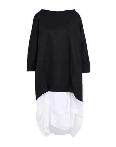 Corinna Caon Woman Midi Dress Black Size M Cotton, Elastane In Black