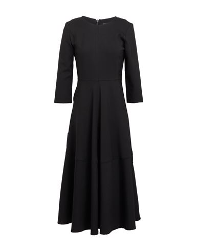 Icona By Kaos Woman Midi Dress Black Size 10 Polyester, Viscose, Elastane In Black