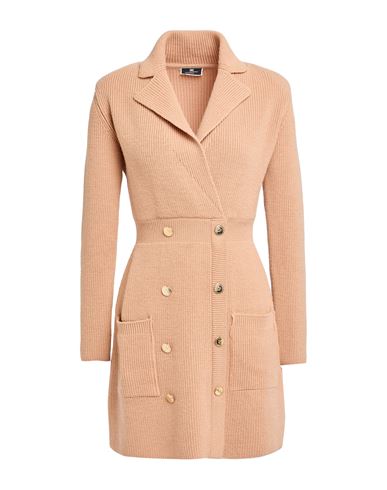 Elisabetta Franchi Woman Mini Dress Camel Size 4 Wool, Acrylic, Polyester, Polyamide In Neutral