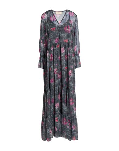 Kaos Jeans Woman Maxi Dress Grey Size 6 Polyester In Gray
