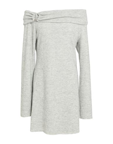Haveone Woman Mini Dress Light Grey Size M Polyester, Viscose, Elastane In Gray