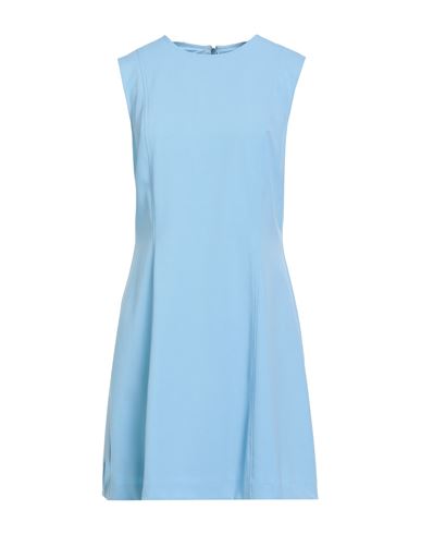 Ottod'ame Woman Mini Dress Sky Blue Size 10 Polyester, Viscose, Elastane
