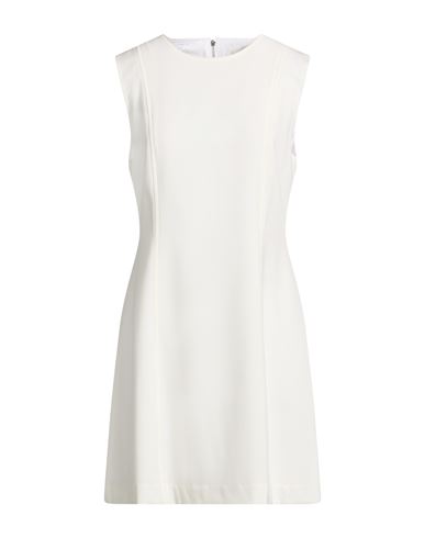 Ottod'ame Woman Mini Dress Ivory Size 12 Polyester, Viscose, Elastane In White