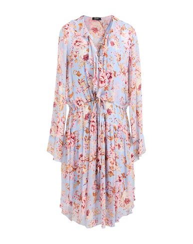 Liu •jo Better Woman Midi Dress Light Blue Size 12 Polyester In Blue