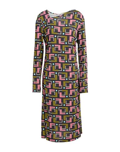 Maliparmi Malìparmi Woman Midi Dress Military Green Size 12 Viscose, Elastane In Multi