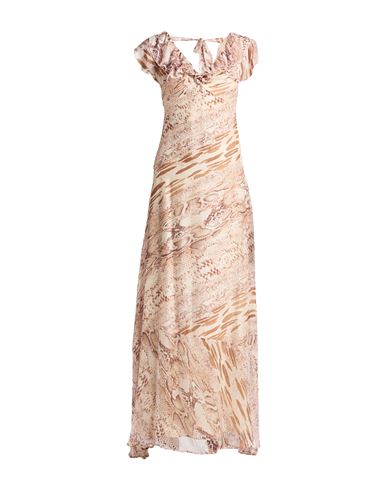 Liu •jo Woman Maxi Dress Beige Size 10 Silk, Viscose In Neutral