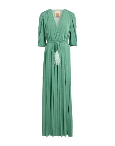 Liu •jo Eid Collection Woman Maxi Dress Green Size 2 Viscose, Polyamide, Polyester, Elastane In Green