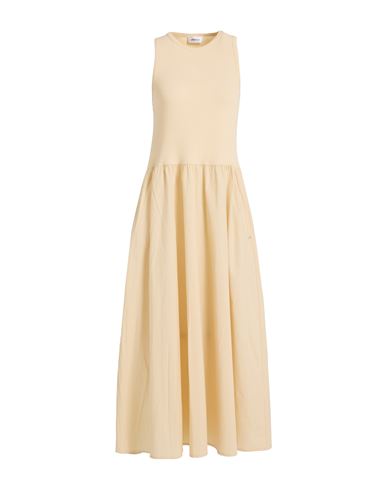 Ottod'ame Woman Maxi Dress Beige Size 12 Cotton, Viscose, Elastane In Neutral