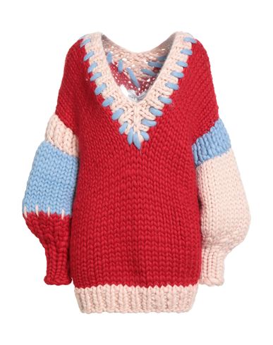 Hope Macaulay Woman Sweater Red Size M/l Merino Wool In Red