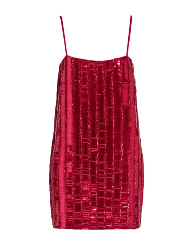 Pinko Woman Mini Dress Magenta Size 10 Polyester In Burgundy