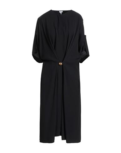 Loewe Woman Midi Dress Black Size 6 Viscose In Black