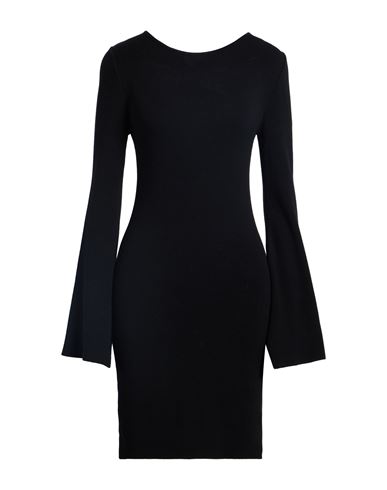 Akep Woman Mini Dress Black Size L Viscose, Polyamide, Elastic Fibres In Black