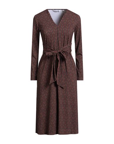 Caliban Woman Midi Dress Brown Size 4 Polyamide, Elastane In Brown