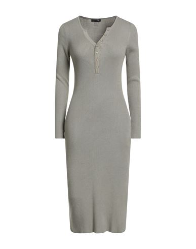 Xt Studio Woman Midi Dress Sage Green Size L Viscose, Nylon In Gray