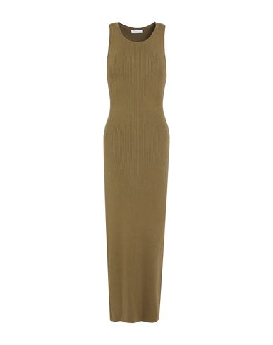 Majestic Filatures Woman Maxi Dress Military Green Size 1 Organic Cotton, Elastane In Green
