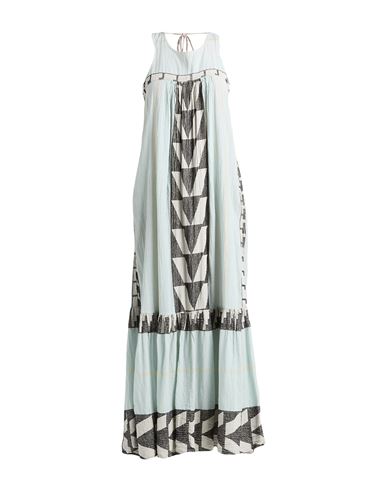 Pearl & Caviar Woman Maxi Dress Sky Blue Size M/l Cotton In Blue