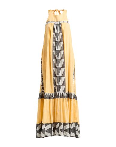 Pearl & Caviar Woman Maxi Dress Yellow Size S/m Cotton In Yellow