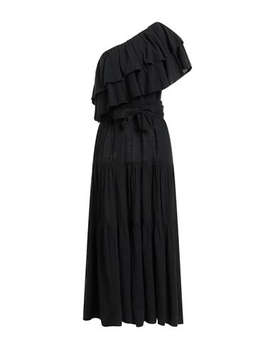 Pearl & Caviar Woman Maxi Dress Black Size Xs/s Cotton, Tencel, Linen In Black