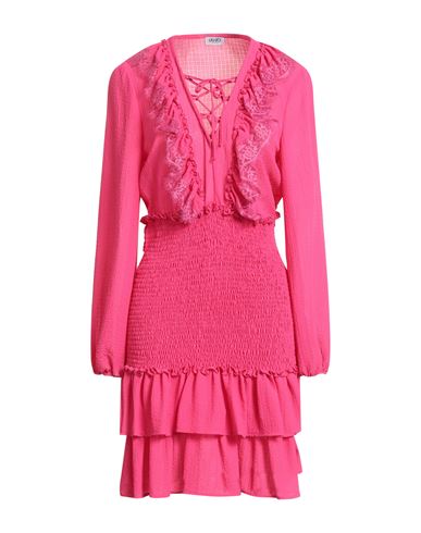 Liu •jo Woman Mini Dress Fuchsia Size 6 Polyester, Elastane, Polyamide, Viscose, Cotton In Pink