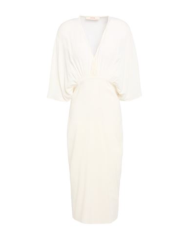 Jucca Woman Midi Dress Ivory Size 6 Acetate, Silk In Neutral