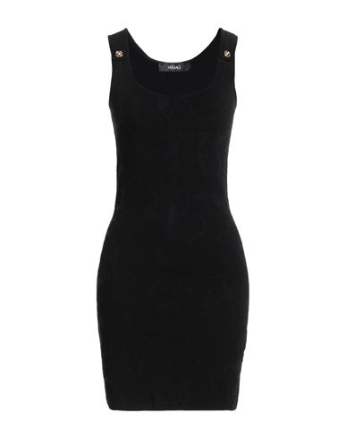 Versace Woman Mini Dress Black Size 8 Viscose, Polyester In Black