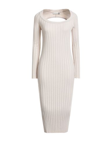 Haveone Woman Midi Dress Ivory Size Onesize Viscose, Polyester, Polyamide In Neutral