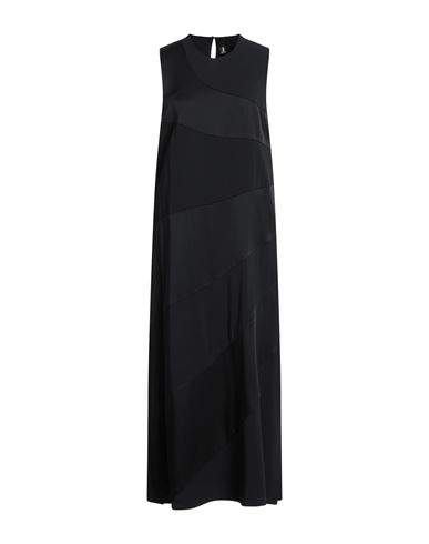 1-one Woman Maxi Dress Black Size 10 Acetate, Viscose, Elastane In Black
