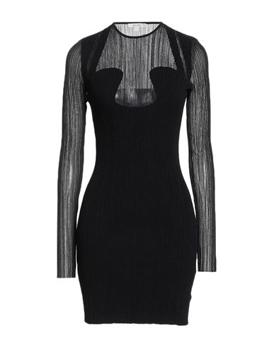 Nensi Dojaka Woman Mini Dress Black Size L Viscose, Polyester, Nylon, Polyamide In Black