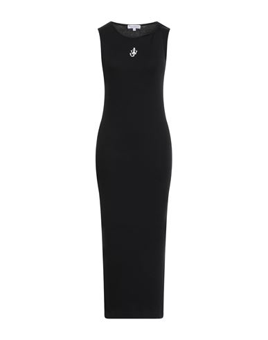 Jw Anderson Anchor Embroidered Body-con Twisted Strap Midi Dress In Black