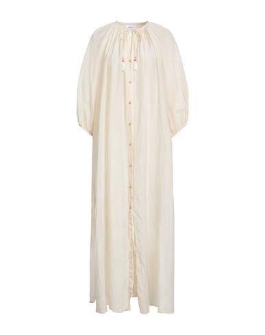 Ottod'ame Woman Maxi Dress Beige Size 6 Cotton, Silk In White