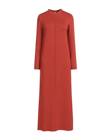 Liviana Conti Woman Midi Dress Rust Size S Virgin Wool In Red