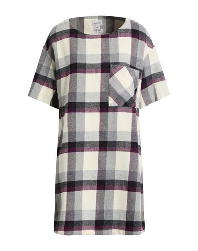 Woolrich Woman Mini Dress Off White Size S Cotton, Wool, Polyamide In Multi