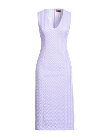 Missoni Woman Midi Dress Lilac Size L Cotton, Viscose In Purple
