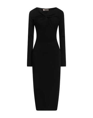 Akep Woman Midi Dress Black Size 8 Viscose, Polyester, Polyamide In Black