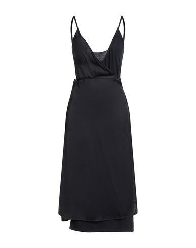 Majestic Filatures Woman Midi Dress Black Size 1 Viscose, Elastane, Silk In Black