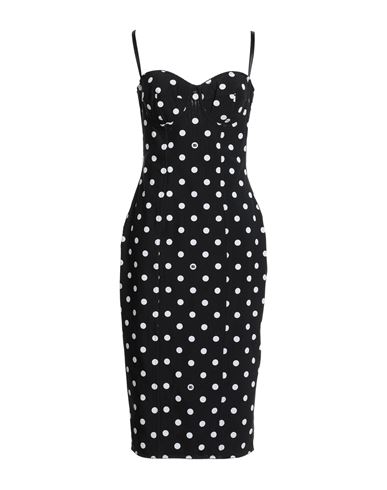 Dolce & Gabbana Polka Dots Printed Midi Dress In Black