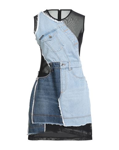 Dolce & Gabbana Woman Mini Dress Blue Size 8 Polyamide, Cotton, Elastane In Multi